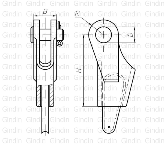 6413-ows на канат мм 28 Gindin клиновые гнезда и фитинги для канатов и тросов 6413-ows-28 Gindin клиновые концевики